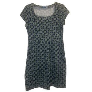 J. McLaughlin Women’s Blue Green Catalina Cloth Shift Shirt Sleeve Dress Sz L